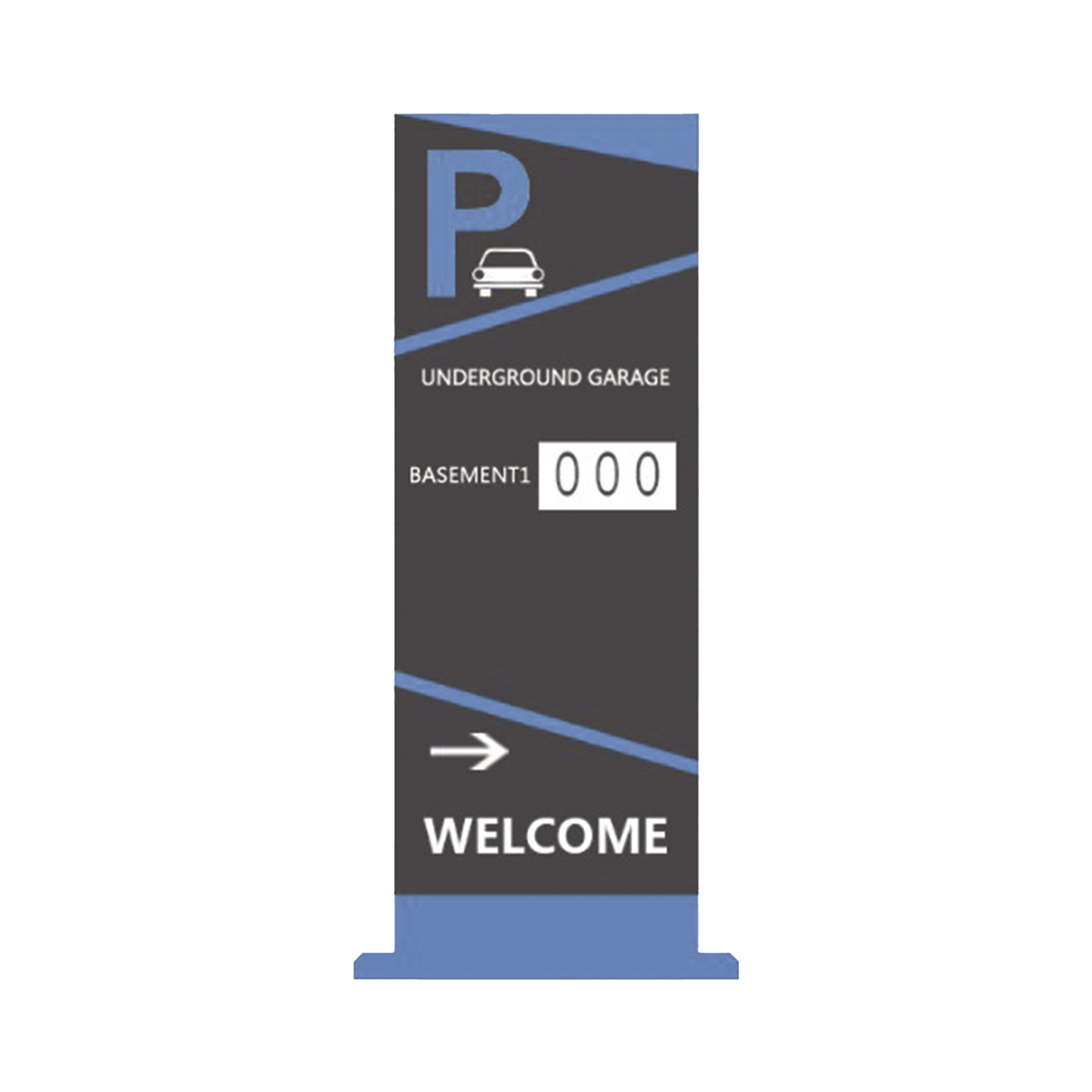 Pantalla Principal de Guía de Estacionamiento / 4 Módulos / Mensaje de Bienvenida / Uso con Aplicación de Guía de Estacionamiento