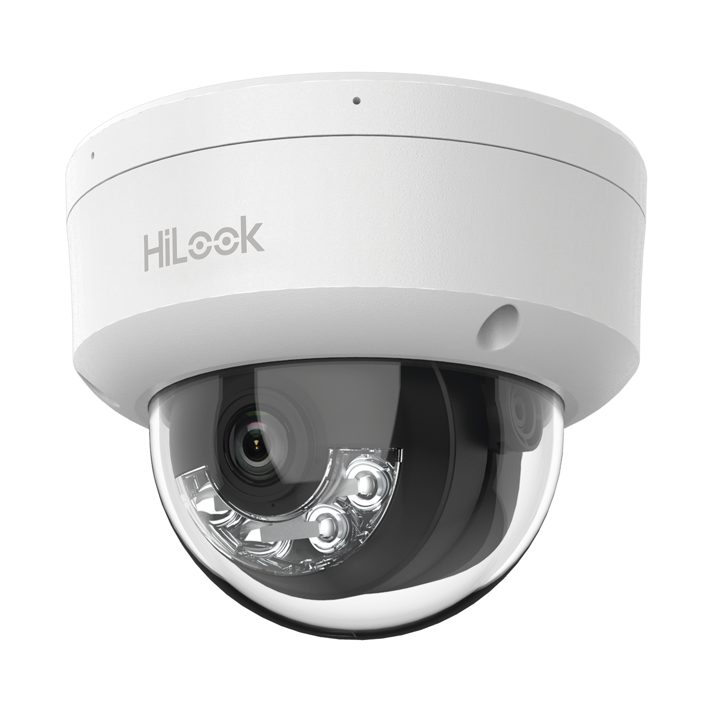 HiLook Series / Domo IP de 4 Megapixel / Lente 2.8 mm / 30 mts IR / Micrófono Integrado / Exterior IP67 / PoE / WDR 120 / H.265+ / ONVIF
