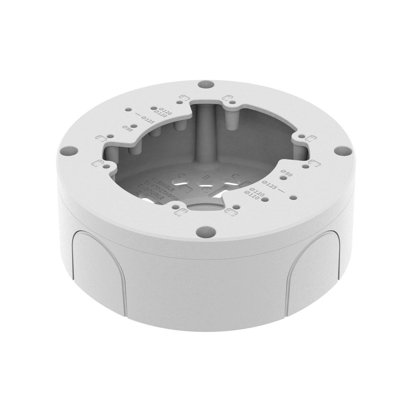 Caja de conexion para tipo Domo y Flat-eye Hanwha QNE-8011R, QNE-8021R, QND-6011, QNV-C8083R, QNV-C9083R