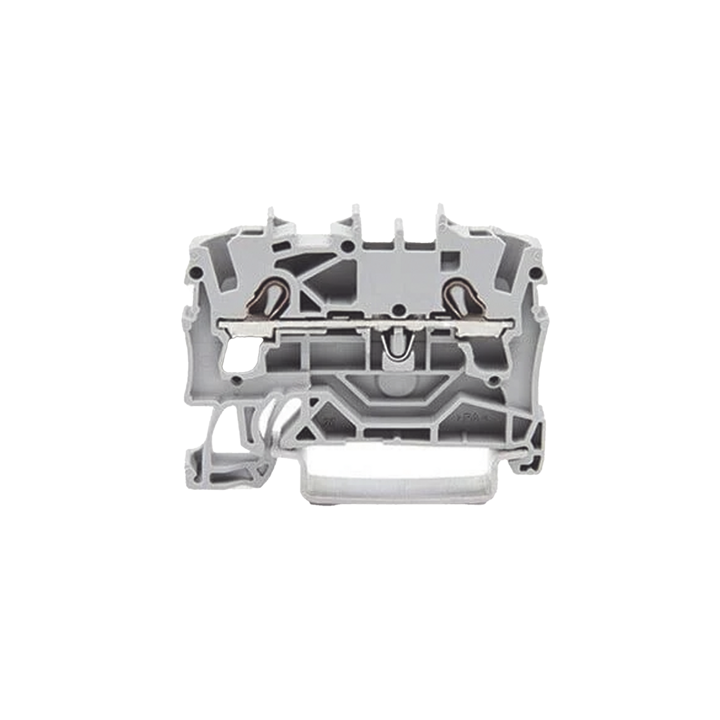 Borna de paso para 2 conductores; 2,5 mm²; Apropiado para aplicaciones Ex e II; Marcaje lateral y central; para carril DIN 35 x 15 y 35 x 7,5; Push-in CAGE CLAMP®; 2,50 mm²; gris