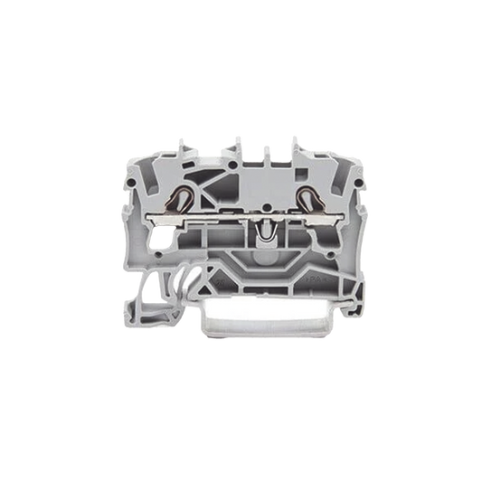 Borna de paso para 2 conductores; 2,5 mm²; Apropiado para aplicaciones Ex e II; Marcaje lateral y central; para carril DIN 35 x 15 y 35 x 7,5; Push-in CAGE CLAMP®; 2,50 mm²; gris