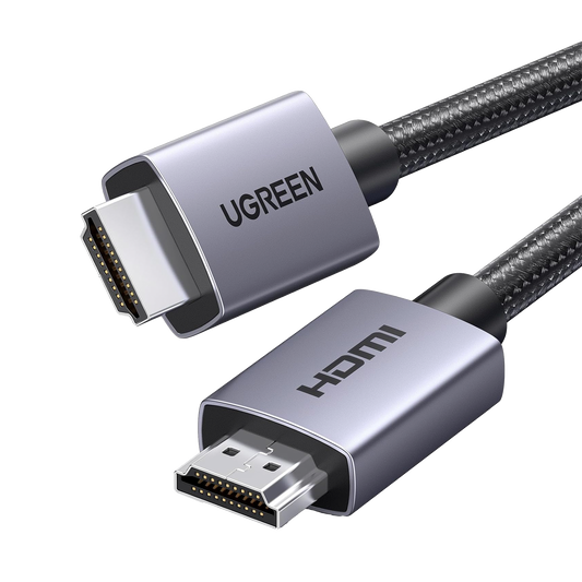 Cable HDMI 2.0 de Nylon Trenzado | 1 m | 4K@60Hz | ARC | Dolby ATMOS |  HD | DTS HD | HDR | 3D Inversivo  | 3 modos de Visualización | 3 Capas de Protección + 4 de Blindaje | Niquelado | Carcasa de Aluminio.