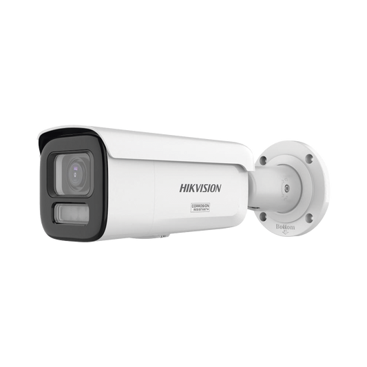 [Dual Light + ColorVu] Bala IP 4 Megapixel / Lente 2.8 - 12 mm /60 mts IR + 60 mts Luz Blanca / WDR 130 dB / Exterior IP67 / Captura Facial / Videoanaliticos (Filtro de Falsas Alarmas) / MicroSD / ACUSEARCH
