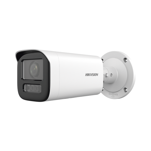 Bala IP 4 Megapíxel / Lente Motorizado 2.7 a 13.5 mm / Dual Light (50 mts IR + 50 mts Luz Blanca) / ACUSENSE Lite / Microfono Integrado / Exterior IP67 / WDR 120 dB / PoE / ONVIF / Micro SD