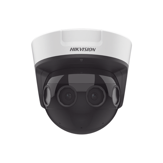 PanoVu Series / Vista Panorámica 180° / 32 Megapixel en Total / 4 Lentes 2.8 mm (4 Lentes 8 Megapixel) / 20 mts IR / Exterior IP67 / IK10 / 12 Vcc / PoE+ / Micro SD