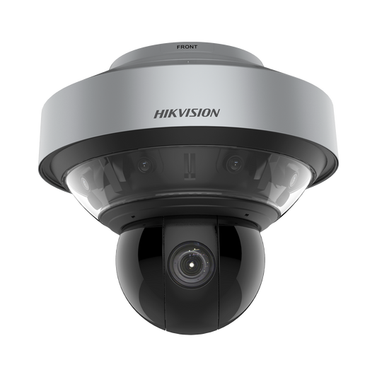 PanoVu Series / 1 PTZ 40X Zoom (4 Megapixel) + 8 Lentes 2.8 mm (Vista 360°) / Posicionamiento 3D / Autoseguimiento 3.0 / Deep Learning / IP67 / IK10 / WDR 120 dB / Micro SD