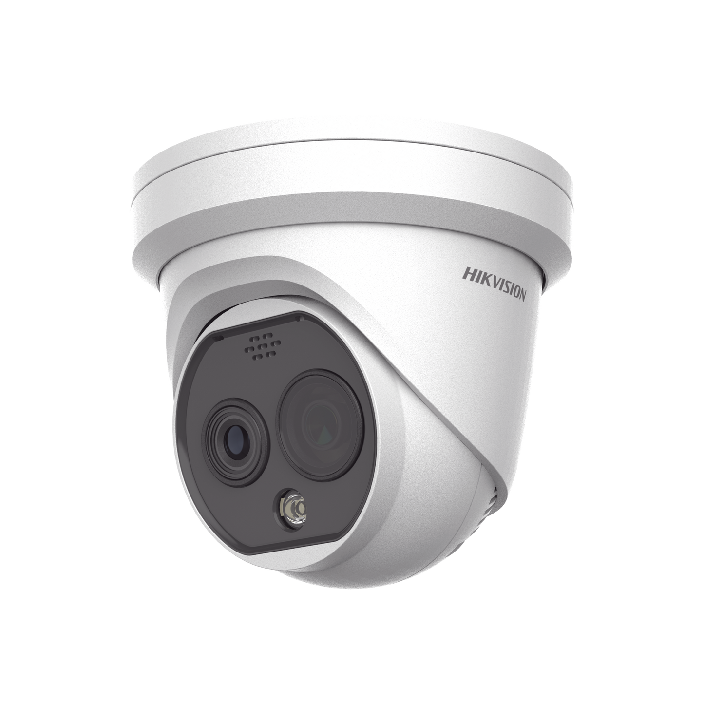 Turret IP Dual / Térmica 2.1 mm (256 x 192) / Óptico 2.2 mm (4 Megapixel) / Termométrica / Detección de Temperatura / PoE /Exterior IP66 / Sirena y Luz Intermitente Integrada / MicroSD