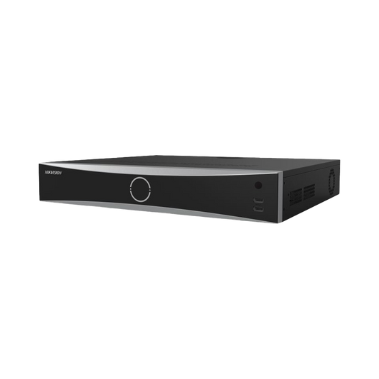 [Acusearch] NVR 12 Megapixel (4K) / 32 canales IP / 16 Puertos PoE+ / Reconocimiento Facial / AcuSense (Evita Falsas Alarmas) / 4 Bahías de Disco Duro / Switch PoE 300 mts / HDMI en 4K / Alarmas I/O