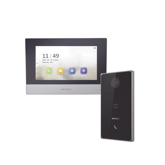 Kit de Videoportero IP / Frente de calle para exterior / 2MP / Lector de Tarjeta MiFARE / MOnitor Interior / WiFi / Pantalla de 7" Touch