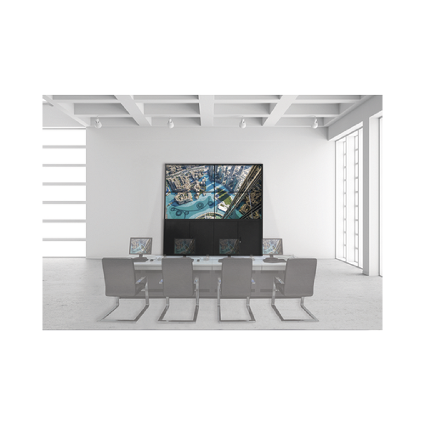 Kit Videowall 3X3 / Incluye 9 Pantallas de 55" / Decoder / Base de Piso / Accesorios de Instalación