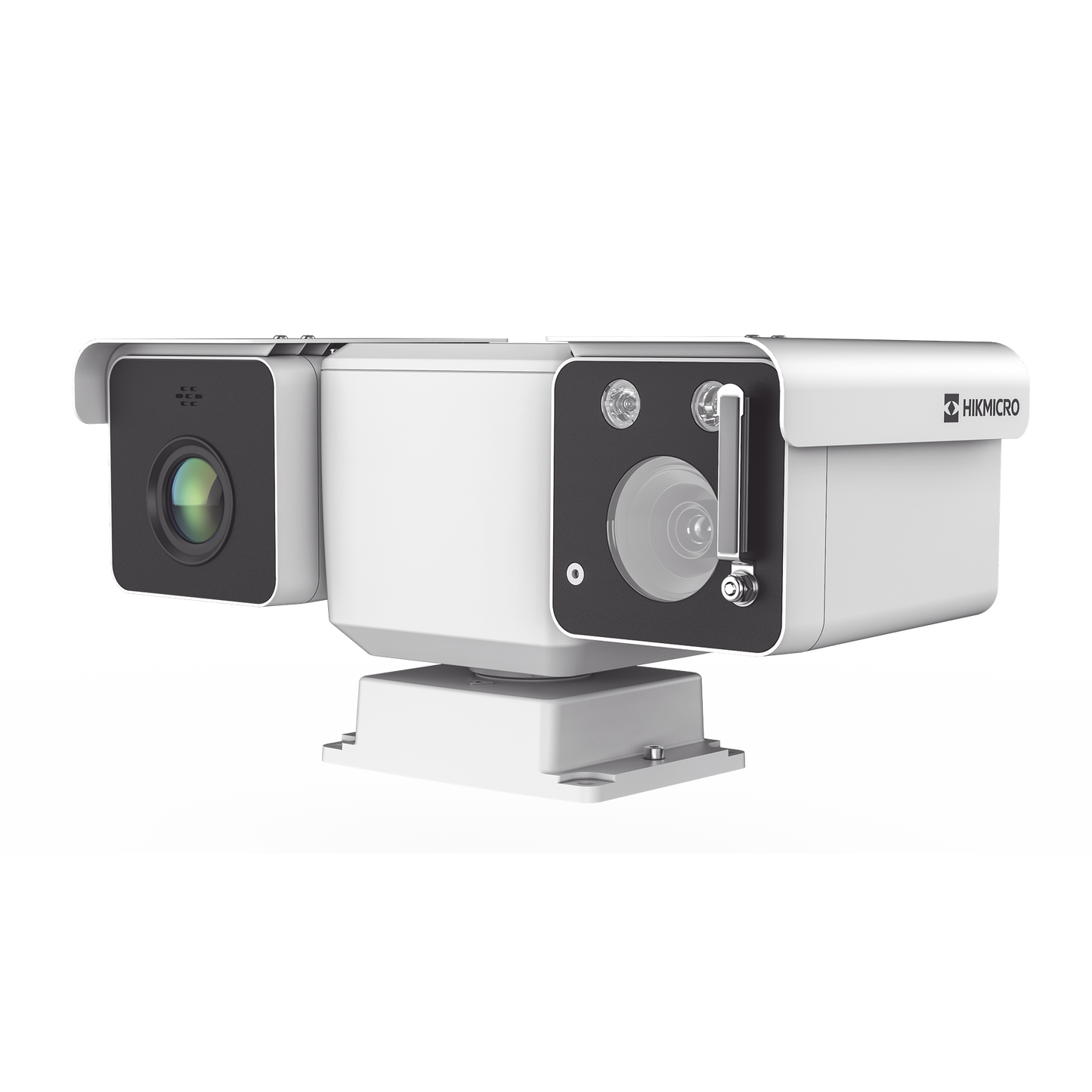 Mini Punta de Poste IP Dual / Térmica 25 mm (384 X 288) + Óptico 32X (4 Megapixel) / 800 mts IR / IP66 / Detección de Temperatura / microSD