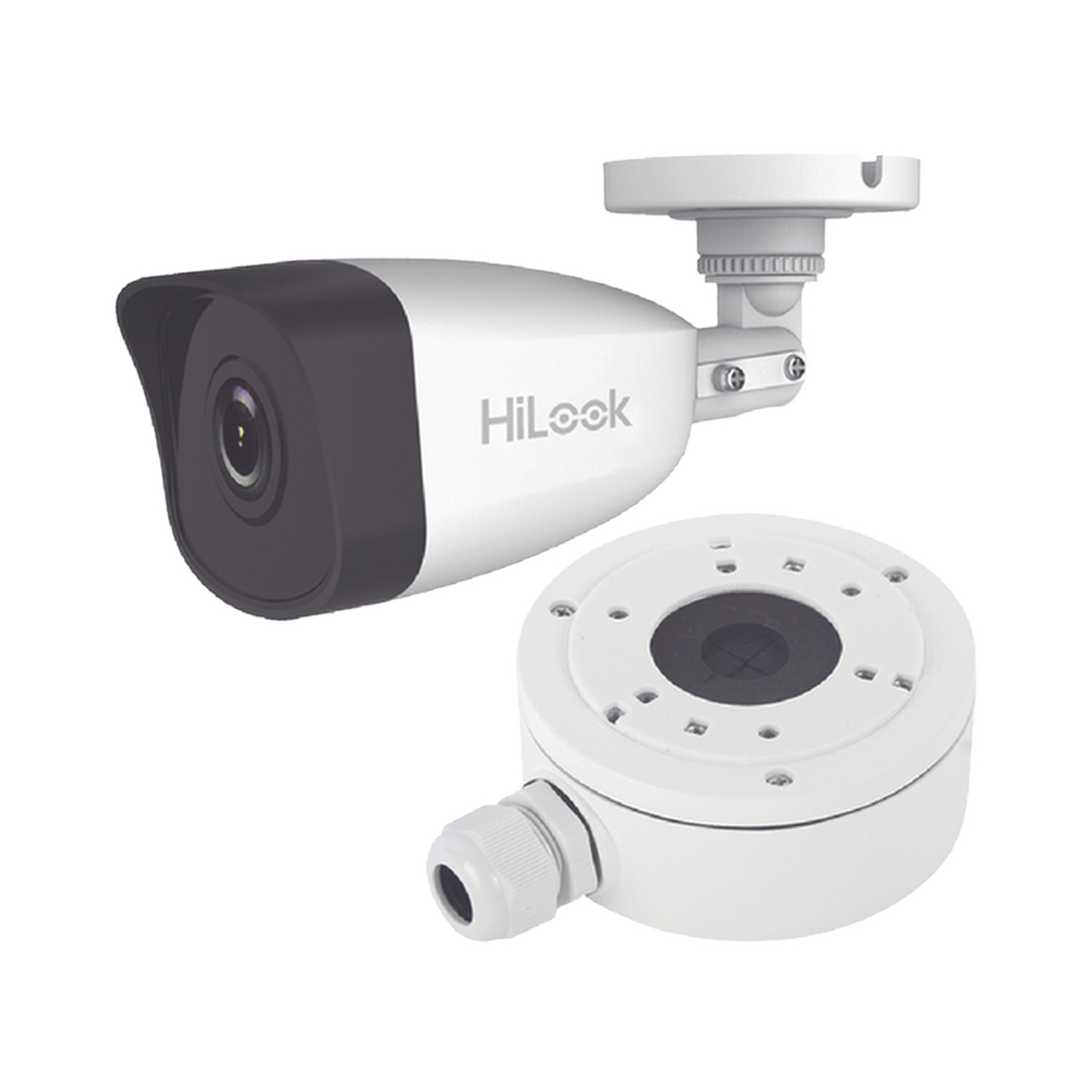 HiLook Series / Bala IP 4 Megapixel / 30 mts IR / Exterior IP67 / PoE / dWDR / Lente 2.8 mm + Caja de conexión DS-1280ZJ-XS