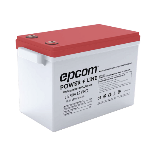 Batería de Litio Ciclo Profundo, 12.8 Vcc 280Ah,  6000 ciclos, LiFePO4  , Solar, Marina, Máximo 140 A de Descarga