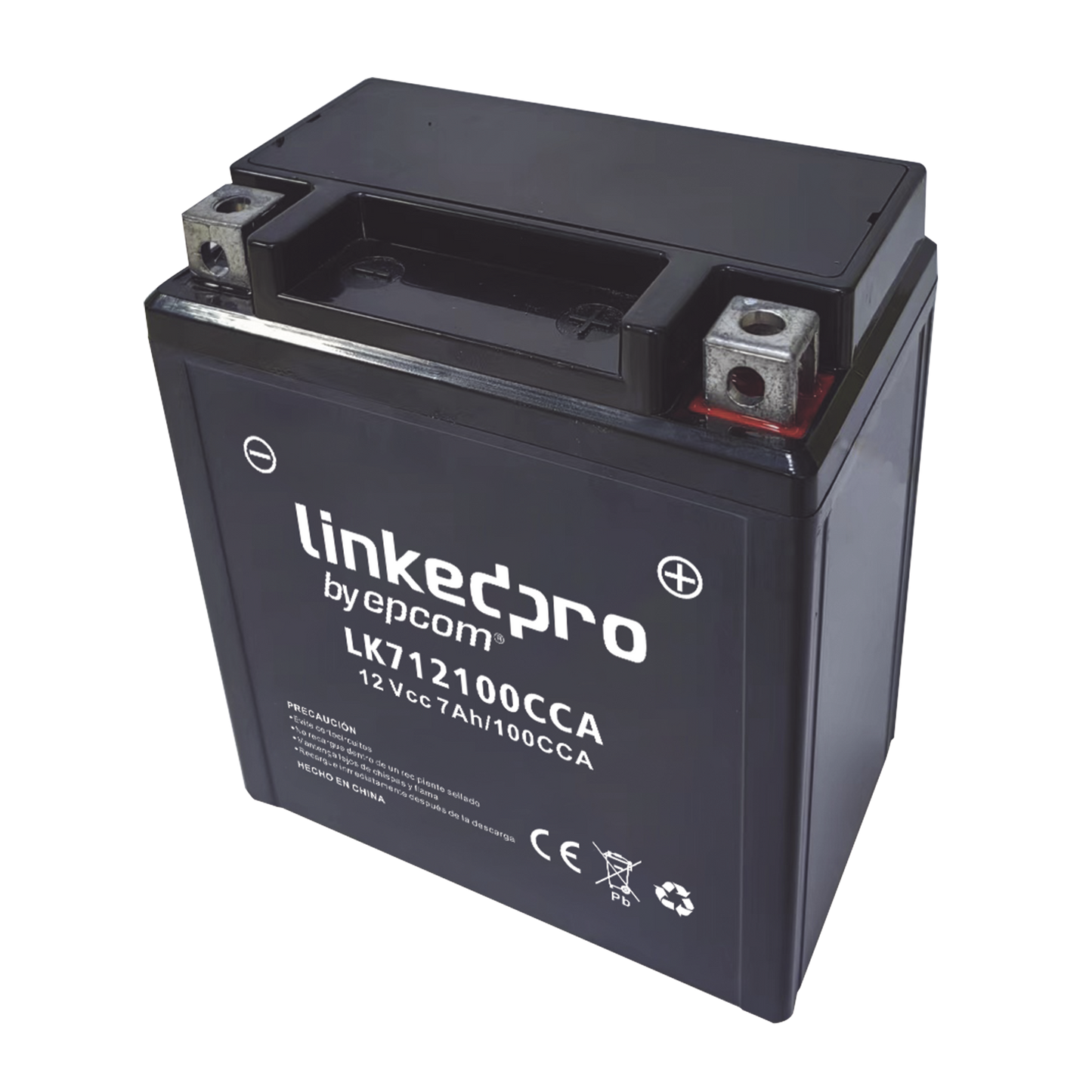 Batería 12 Vcc / 7 Ah  / 100 CCA / UL / Tecnología AGM-VRLA / Para uso de Arranque, Generadores de Gasolina / Generadores Diesel / Motos a Especificación