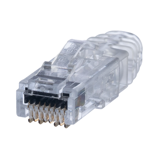 Plug RJ45 Cat6 de 3 Piezas, Para Cable UTP de Calibre 23-24 AWG, Chapado en Oro de 50 micras, Paquete de 100 piezas